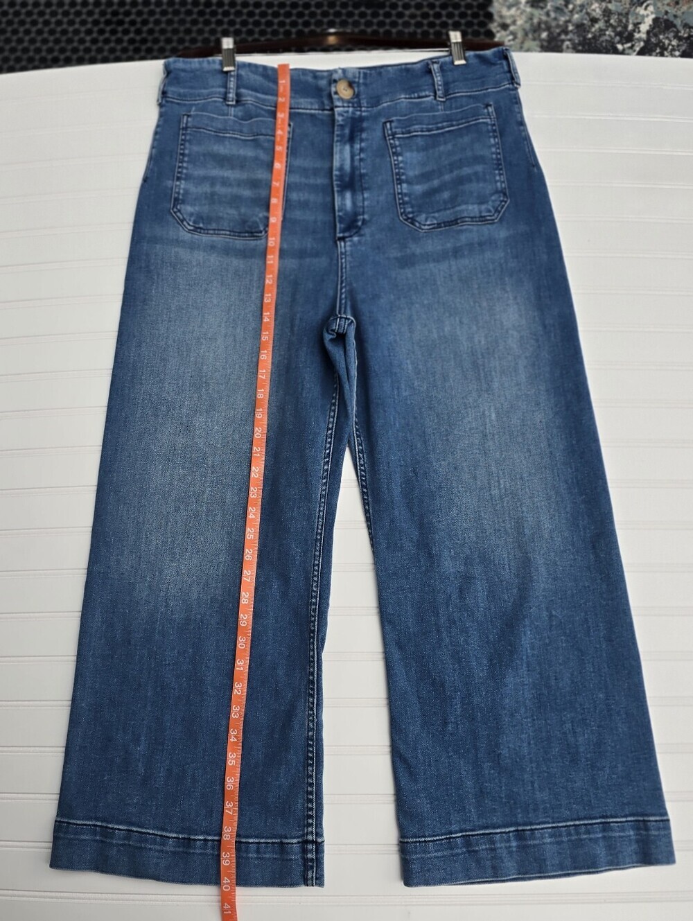 Anthropologie Maeve The Colette High-Rise Wide-Leg Cropped Jeans - Size 34 - Picture 9 of 13